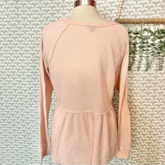 Torrid Pink Brushed Waffle Knit Henley Babydoll Tunic Shirt Plus Size 0 0X 12 - Picture 7 of 12